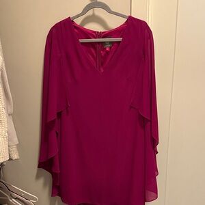 Vince Camuto Fuchsia Cape Dress